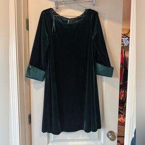 Jessica Howard green velvet swing dress sizes size 14
